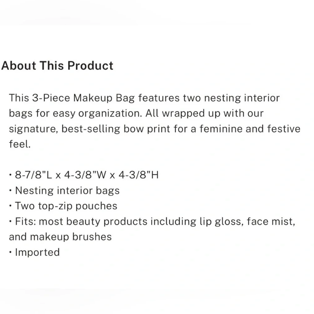 Victoria’s Secret 3-Piece Expandable Travel Makeup Bag NWOT - Picture 4 of 4